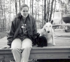 Blanche with Madeline and Felix the cat